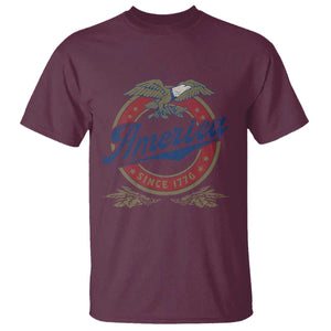 America Since 1776 T Shirt 4th of July Retro Vintage Patriotic Eagle Pride TS02 Maroon Print Your Wear