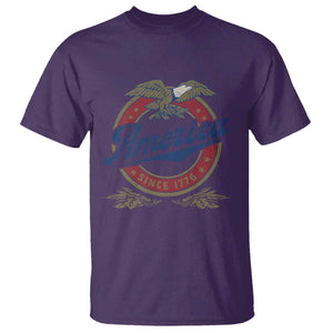 America Since 1776 T Shirt 4th of July Retro Vintage Patriotic Eagle Pride TS02 Purple Print Your Wear