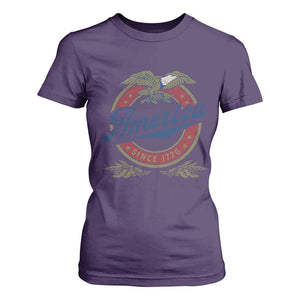 America Since 1776 T Shirt For Women 4th of July Retro Vintage Patriotic Eagle Pride TS02 Purple Print Your Wear