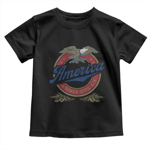 America Since 1776 Toddler T Shirt 4th of July Retro Vintage Patriotic Eagle Pride TS02 Black Print Your Wear