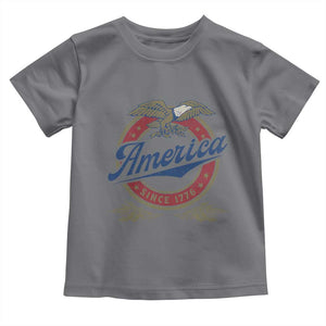 America Since 1776 Toddler T Shirt 4th of July Retro Vintage Patriotic Eagle Pride TS02 Charcoal Print Your Wear