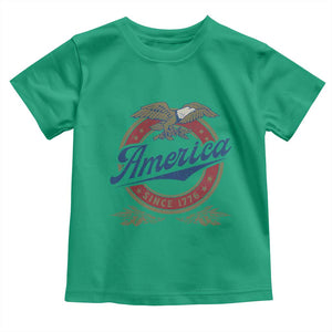 America Since 1776 Toddler T Shirt 4th of July Retro Vintage Patriotic Eagle Pride TS02 Irish Green Print Your Wear