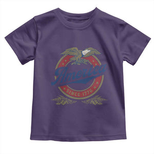 America Since 1776 Toddler T Shirt 4th of July Retro Vintage Patriotic Eagle Pride TS02 Purple Print Your Wear