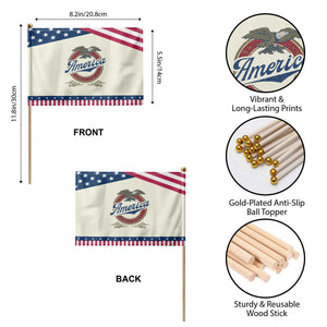 America Since 1776 Patriotic Handheld Flag 4th of July Retro Vintage Patriotic Eagle Pride TS02 Print Your Wear