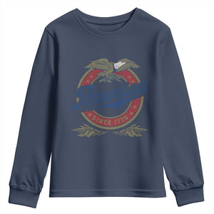 America Since 1776 Youth Sweatshirt 4th of July Retro Vintage Patriotic Eagle Pride TS02 Navy Print Your Wear