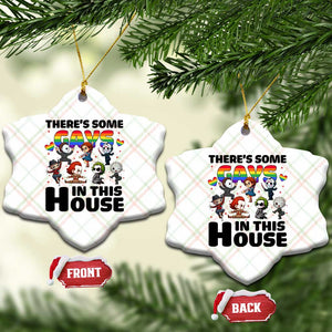 There's Some Gays in This House Ceramic Ornament Funny LGBTQ+ Horror Character Pride Mashup TS02 Print Your Wear