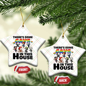 There's Some Gays in This House Ceramic Ornament Funny LGBTQ+ Horror Character Pride Mashup TS02 Print Your Wear
