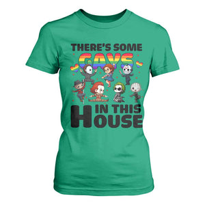 There's Some Gays in This House T Shirt For Women Funny LGBTQ+ Horror Character Pride Mashup TS02 Irish Green Print Your Wear