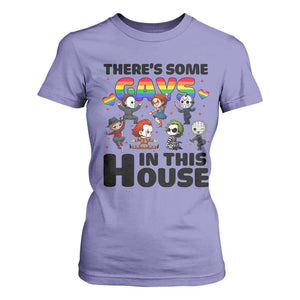 There's Some Gays in This House T Shirt For Women Funny LGBTQ+ Horror Character Pride Mashup TS02 Violet Print Your Wear