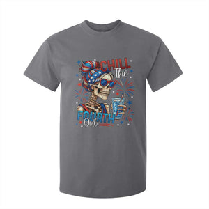 Chill the Fourth Out Skeleton T Shirt For Kid Funny Patriotic 4th of July Fireworks Party TS02 Charcoal Print Your Wear