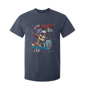 Chill the Fourth Out Skeleton T Shirt For Kid Funny Patriotic 4th of July Fireworks Party TS02 Navy Print Your Wear