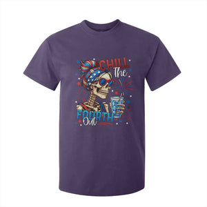 Chill the Fourth Out Skeleton T Shirt For Kid Funny Patriotic 4th of July Fireworks Party TS02 Purple Print Your Wear
