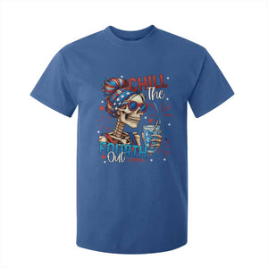 Chill the Fourth Out Skeleton T Shirt For Kid Funny Patriotic 4th of July Fireworks Party TS02 Royal Blue Print Your Wear