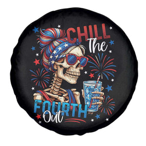 Chill the Fourth Out Skeleton Spare Tire Cover Funny Patriotic 4th of July Fireworks Party TS02 Print Your Wear