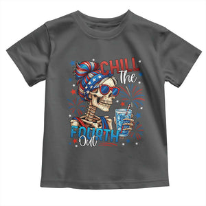 Chill the Fourth Out Skeleton Toddler T Shirt Funny Patriotic 4th of July Fireworks Party TS02 Dark Heather Print Your Wear