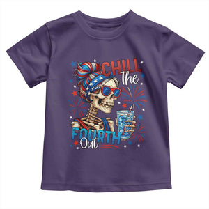 Chill the Fourth Out Skeleton Toddler T Shirt Funny Patriotic 4th of July Fireworks Party TS02 Purple Print Your Wear