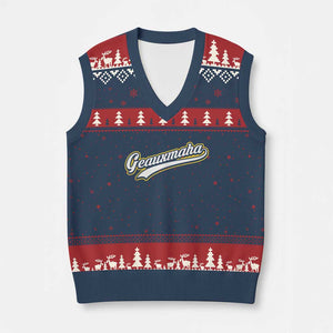 Geauxmaha Vintage Throwback Design V-Neck Knit Sweater Vest Purple and Gold Baseball Fan TS02 Navy Red Print Your Wear