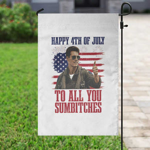 Happy 4th of July To All You Sumbitches Patriotic Graphic Garden Flag Funny Fighter Pilot Retro Action Movie Humor Inspo TS02 Print Your Wear