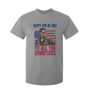 Happy 4th of July To All You Sumbitches Patriotic Graphic T Shirt For Kid Funny Fighter Pilot Retro Action Movie Humor Inspo TS02 Sport Gray Print Your Wear