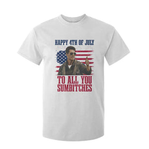 Happy 4th of July To All You Sumbitches Patriotic Graphic T Shirt For Kid Funny Fighter Pilot Retro Action Movie Humor Inspo TS02 White Print Your Wear