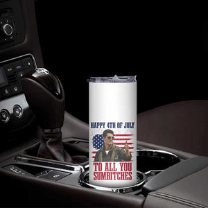 Happy 4th of July To All You Sumbitches Patriotic Graphic Skinny Tumbler Funny Fighter Pilot Retro Action Movie Humor Inspo TS02 Print Your Wear