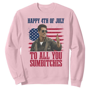 Happy 4th of July To All You Sumbitches Patriotic Graphic Sweatshirt Funny Fighter Pilot Retro Action Movie Humor Inspo