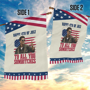 Happy 4th of July To All You Sumbitches Graphic Patriotic Garden Flag Funny Fighter Pilot Retro Action Movie Humor Inspo