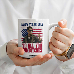 Happy 4th of July To All You Sumbitches Patriotic Graphic Coffee Mug Funny Fighter Pilot Retro Action Movie Humor Inspo TS02 Print Your Wear
