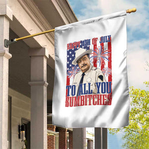 Happy 4th of July To All You Sumbitches Funny Sheriff Patriotic Graphic Garden Flag Retro Movie Quote Inspo Country Humor TS02 Print Your Wear