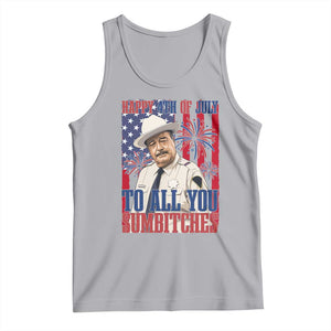 Happy 4th of July To All You Sumbitches Funny Sheriff Patriotic Graphic Tank Top Retro Movie Quote Inspo Country Humor TS02 Athletic Heather Print Your Wear