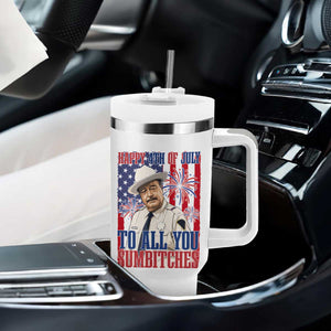 Happy 4th of July To All You Sumbitches Funny Sheriff Patriotic Graphic Tumbler With Handle Retro Movie Quote Inspo Country Humor TS02 Print Your Wear