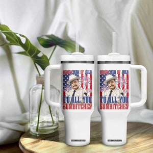 Happy 4th of July To All You Sumbitches Funny Sheriff Patriotic Graphic Tumbler With Handle Retro Movie Quote Inspo Country Humor TS02 Print Your Wear