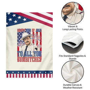 Happy 4th of July To All You Sumbitches Funny Sheriff Graphic Patriotic Garden Flag Retro Movie Quote Inspo Country Humor
