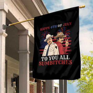 Happy 4th of July To All You Sumbitches Country Humor Garden Flag Vintage Southern Cowboy Patriotic Graphic TS02 Print Your Wear