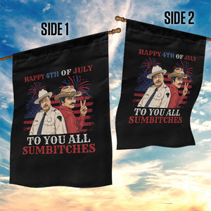 Happy 4th of July To All You Sumbitches Country Humor Garden Flag Vintage Southern Cowboy Patriotic Graphic TS02 Print Your Wear