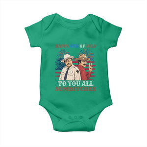 Happy 4th of July To All You Sumbitches Country Humor Baby Onesie Vintage Southern Cowboy Patriotic Graphic TS02 Irish Green Print Your Wear