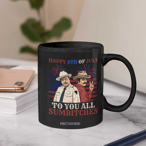 Happy 4th of July To All You Sumbitches Country Humor Coffee Mug Vintage Southern Cowboy Patriotic Graphic TS02 Print Your Wear