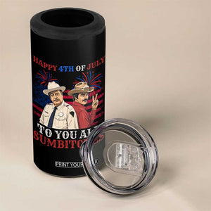 Happy 4th of July To All You Sumbitches Country Humor 4 in 1 Can Cooler Tumbler Vintage Southern Cowboy Patriotic Graphic TS02 Print Your Wear