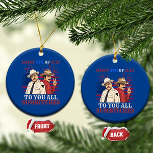 Happy 4th of July To All You Sumbitches Country Humor Ceramic Ornament Vintage Southern Cowboy Patriotic Graphic TS02 1pc Blue Print Your Wear