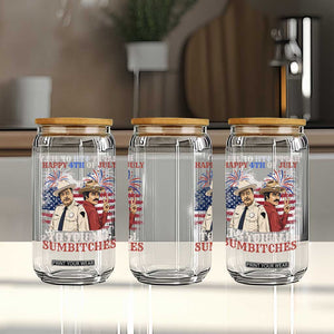 Happy 4th of July To All You Sumbitches Country Humor Glass Can Vintage Southern Cowboy Patriotic Graphic TS02 Print Your Wear