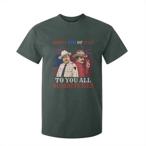 Happy 4th of July To All You Sumbitches Country Humor T Shirt For Kid Vintage Southern Cowboy Patriotic Graphic TS02 Dark Forest Green Print Your Wear