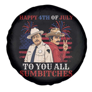 Happy 4th of July To All You Sumbitches Country Humor Spare Tire Cover Vintage Southern Cowboy Patriotic Graphic TS02 Print Your Wear