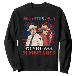 Happy 4th of July To All You Sumbitches Country Humor Sweatshirt Vintage Southern Cowboy Patriotic Graphic TS02 Black Print Your Wear