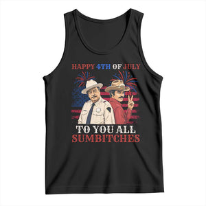 Happy 4th of July To All You Sumbitches Country Humor Tank Top Vintage Southern Cowboy Patriotic Graphic TS02 Black Print Your Wear