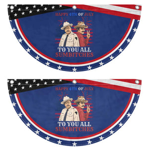Happy 4th of July To All You Sumbitches Country Humor Patriotic Fan Flag Vintage Southern Cowboy Graphic