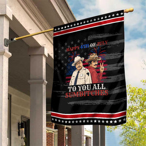 Happy 4th of July To All You Sumbitches Country Humor Patriotic Garden Flag Vintage Southern Cowboy Graphic
