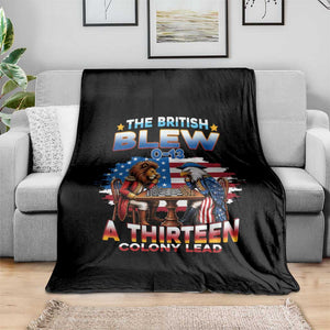 The British Blew A Thirteen Colony Lead 0-13 Lion vs Eagle Throw Blanket Chess Match Patriotic 4th of July Funny History Graphic