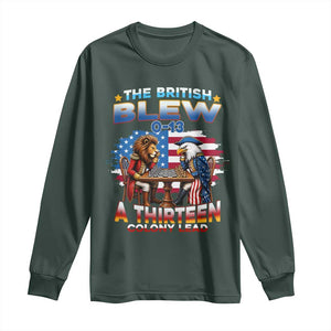 The British Blew A Thirteen Colony Lead 0-13 Lion vs Eagle Long Sleeve Shirt Chess Match Patriotic 4th of July Funny History Graphic