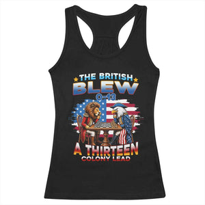 The British Blew A Thirteen Colony Lead 0-13 Lion vs Eagle Racerback Tank Top Chess Match Patriotic 4th of July Funny History Graphic