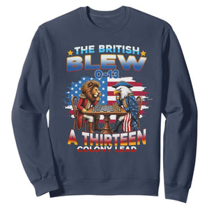 The British Blew A Thirteen Colony Lead 0-13 Lion vs Eagle Sweatshirt Chess Match Patriotic 4th of July Funny History Graphic